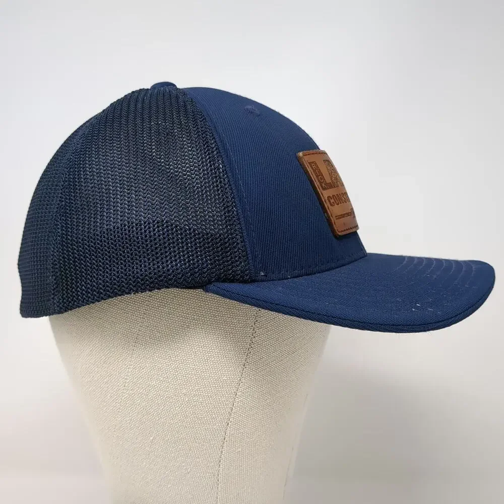 Pacific Headwear Baseball Cap Blue Brown Size 8 Rick Lane Construction Mesh Hat
